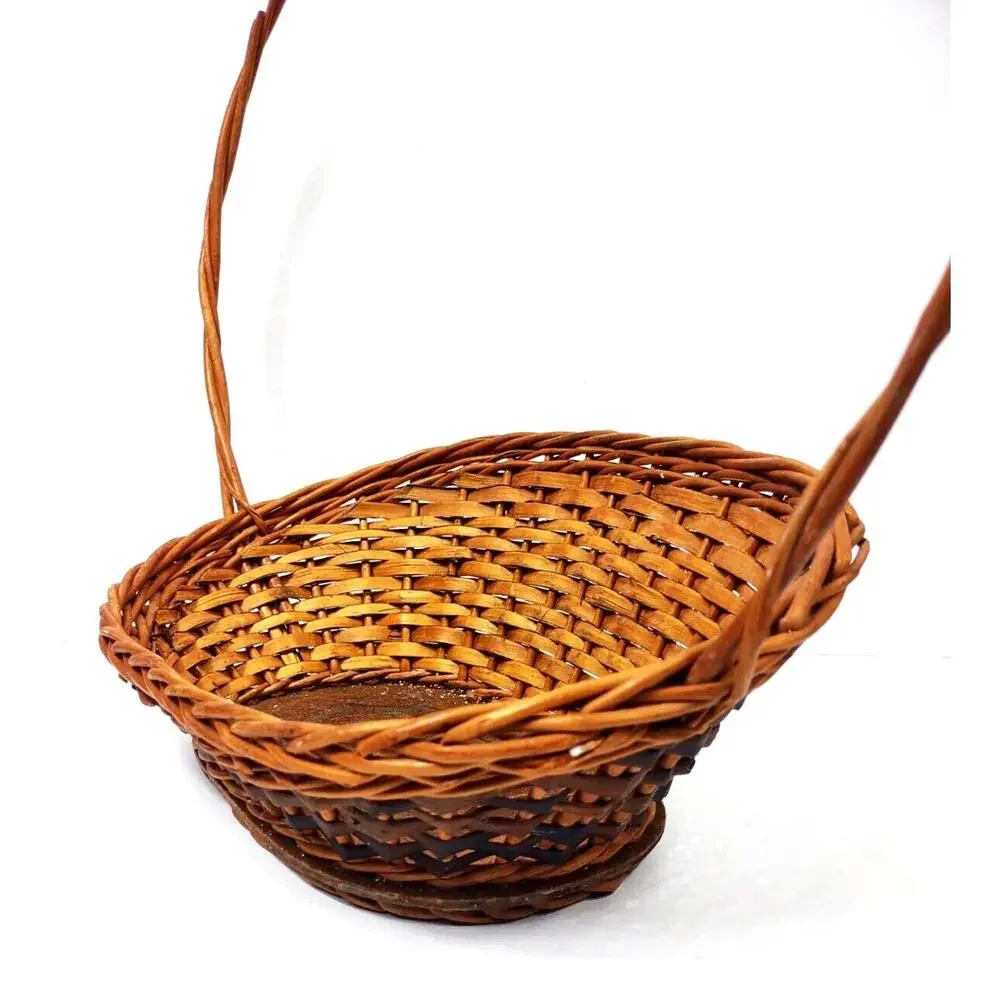 VTG Classic High Handle Woven Gathering Basket 17